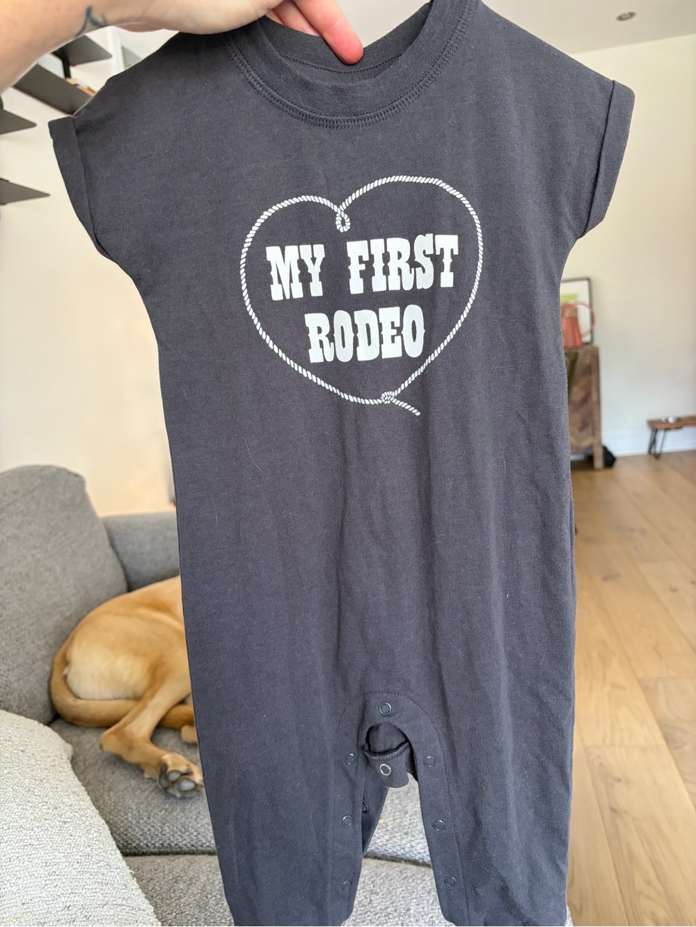 Cat & Jack Black "My First Rodeo" One-Piece Bodysuit